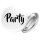Button Party Schriftzug
