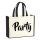 Jutetasche Party Schriftzug 21 Liter Black