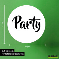 Aufkleber Party Schriftzug 10cm Sticker