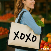 Jutetasche XOXO Kuss 21 Liter Black
