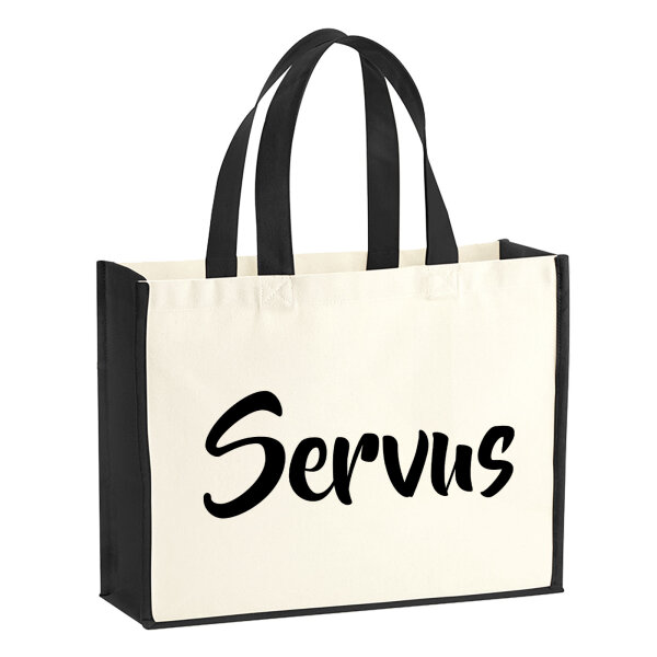 Jutetasche Servus Schriftzug 21 Liter Black