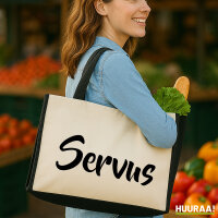 Jutetasche Servus Schriftzug 21 Liter Black
