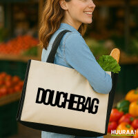 Jutetasche Douchebag Schriftzug 21 Liter Black