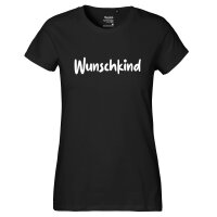 Damen T-Shirt Wunschkind Schriftzug Größe XS-XXL
