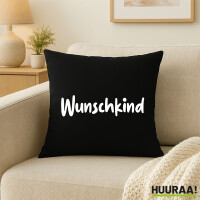Kissen Wunschkind Schriftzug 40x40cm