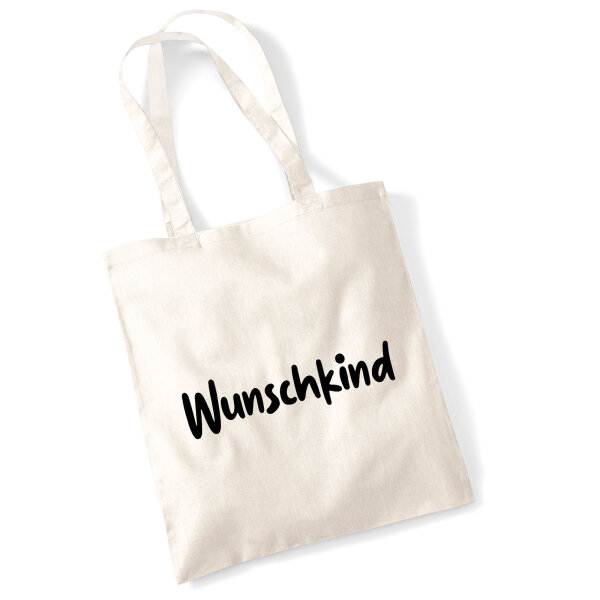 Jutebeutel Wunschkind Schriftzug 10 Liter