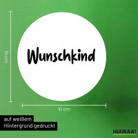 Aufkleber Wunschkind Schriftzug 10cm Sticker