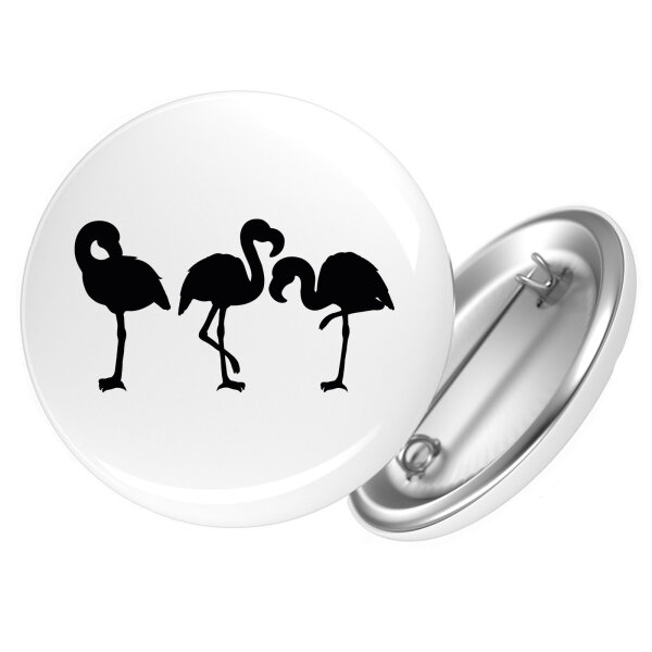 Button Flamingos Silhouette