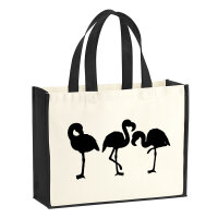 Jutetasche Flamingos Silhouette 21 Liter Black