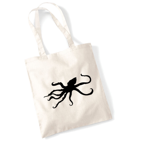 Jutebeutel Oktopus Silhouette 10 Liter