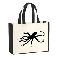 Jutetasche Oktopus Silhouette 21 Liter Black