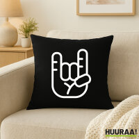 Kissen Pommesgabel Hand 40x40cm