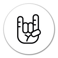 Aufkleber Pommesgabel Hand 10cm Sticker