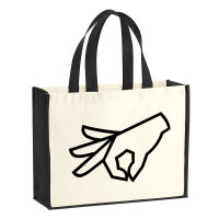 Jutetasche Reingeguckt Hand 21 Liter Black