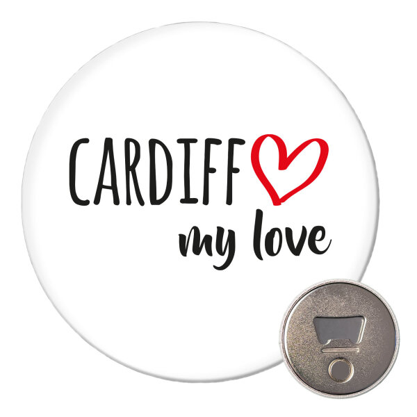 Magnet Cardiff my love 59mm Kühlschrankmagnet Flaschenöffner