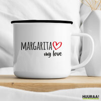 Emaille Tasse Margarita Island my love 300ml Vintage Emaille Becher