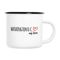 Emaille Tasse Washington D.C. my love in Wei&szlig;,...