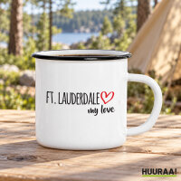 Emaille Tasse Ft. Lauderdale my love in Wei&szlig;,...