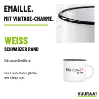 Emaille Tasse Palm Springs my love in Weiß, 300 ml