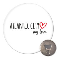 Magnet Atlantic City my love 59mm Kühlschrankmagnet Flaschenöffner