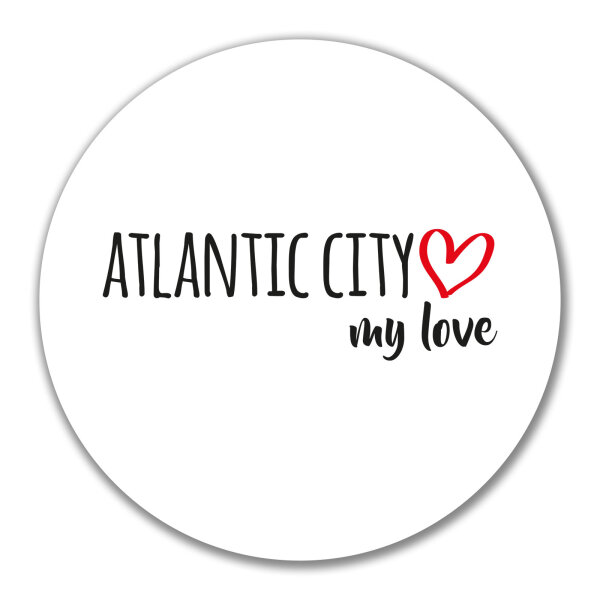 Aufkleber Atlantic City my love 10cm Sticker