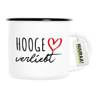 Emaille Tasse Hooge verliebt 300ml Vintage Emaille Becher