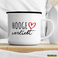 Emaille Tasse Hooge verliebt 300ml Vintage Emaille Becher