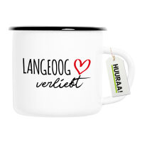 Emaille Tasse Langeoog verliebt 300ml Vintage Emaille Becher