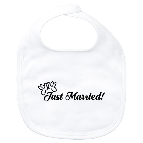 Baby Lätzchen Just Married Tauben Klettverschluss