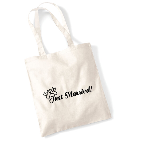 Jutebeutel Just Married Tauben 10 Liter