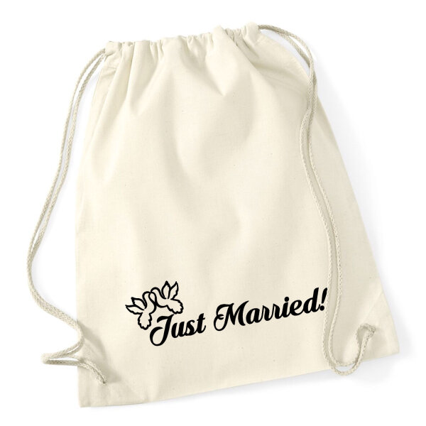 Turnbeutel Just Married Tauben 12 Liter