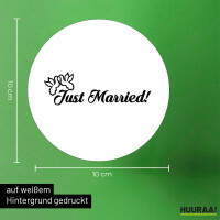 Aufkleber Just Married Tauben 10cm Sticker