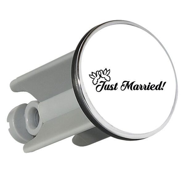 Waschbeckenstöpsel Just Married Tauben 4cm Abflussstopfen