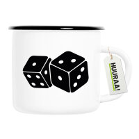 Emaille Tasse Würfel Dice 300ml Vintage Emaille Becher