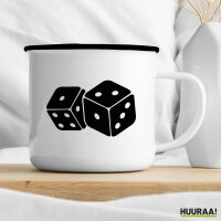 Emaille Tasse Würfel Dice 300ml Vintage Emaille Becher