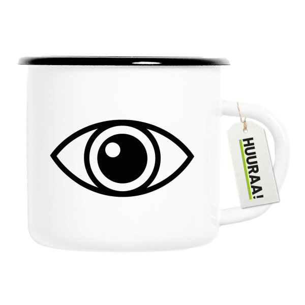 Emaille Tasse Auge Eye 300ml Vintage Emaille Becher