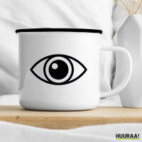 Emaille Tasse Auge Eye 300ml Vintage Emaille Becher
