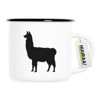 Emaille Tasse Lama Silhouette 300ml Vintage Emaille Becher