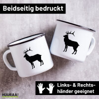 Emaille Tasse Hirsch Silhouette 300ml Vintage Emaille Becher