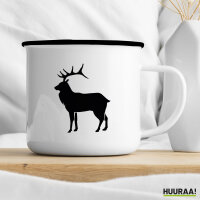 Emaille Tasse Hirsch Silhouette 300ml Vintage Emaille Becher