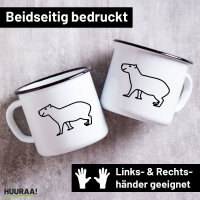 Emaille Tasse Capybara Silhouette 300ml Vintage Emaille...