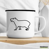 Emaille Tasse Capybara Silhouette 300ml Vintage Emaille Becher