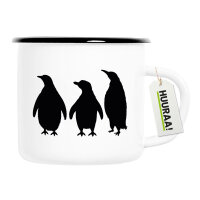 Emaille Tasse Pinguine Silhouette 300ml Vintage Emaille...
