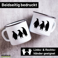 Emaille Tasse Pinguine Silhouette 300ml Vintage Emaille...