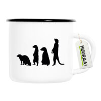 Emaille Tasse Erdmännchen Silhouette 300ml Vintage...