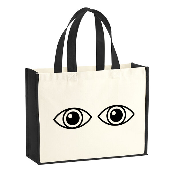 Jutetasche Augen Eyes 21 Liter Black