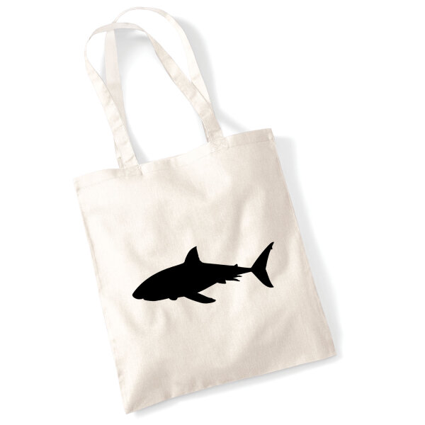 Jutebeutel Hai Silhouette 10 Liter