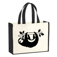 Jutetasche Faultier Silhouette 21 Liter Black