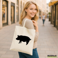 Jutebeutel Schwein Silhouette 10 Liter