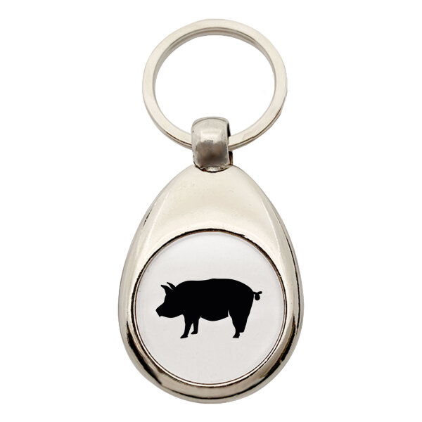 Schlüsselanhänger Schwein Silhouette